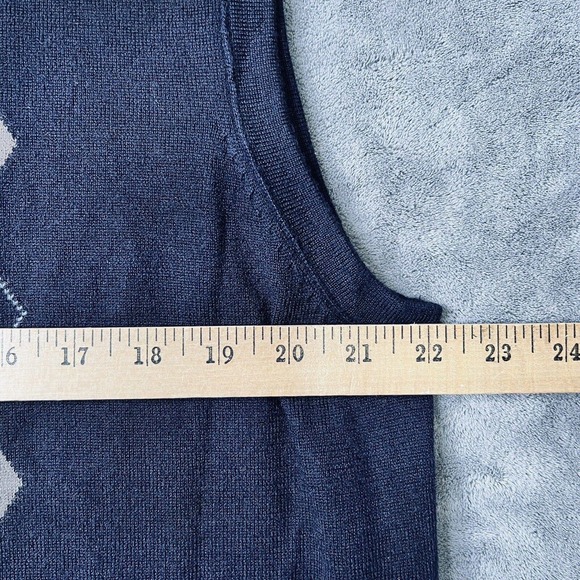 Garret Scott Sweater Vest Mens XL Golf Argyle Extra Fine Merino Wool Pullover - Picture 3 of 5